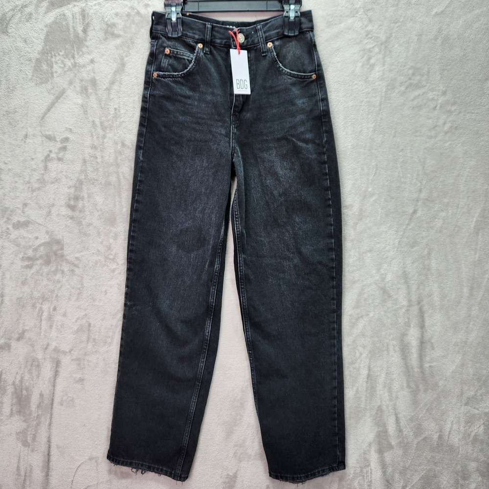 BDG Denim Womens W 26 L32 Urban Outfitters Boyfriend Jeans Black Wash High Waist